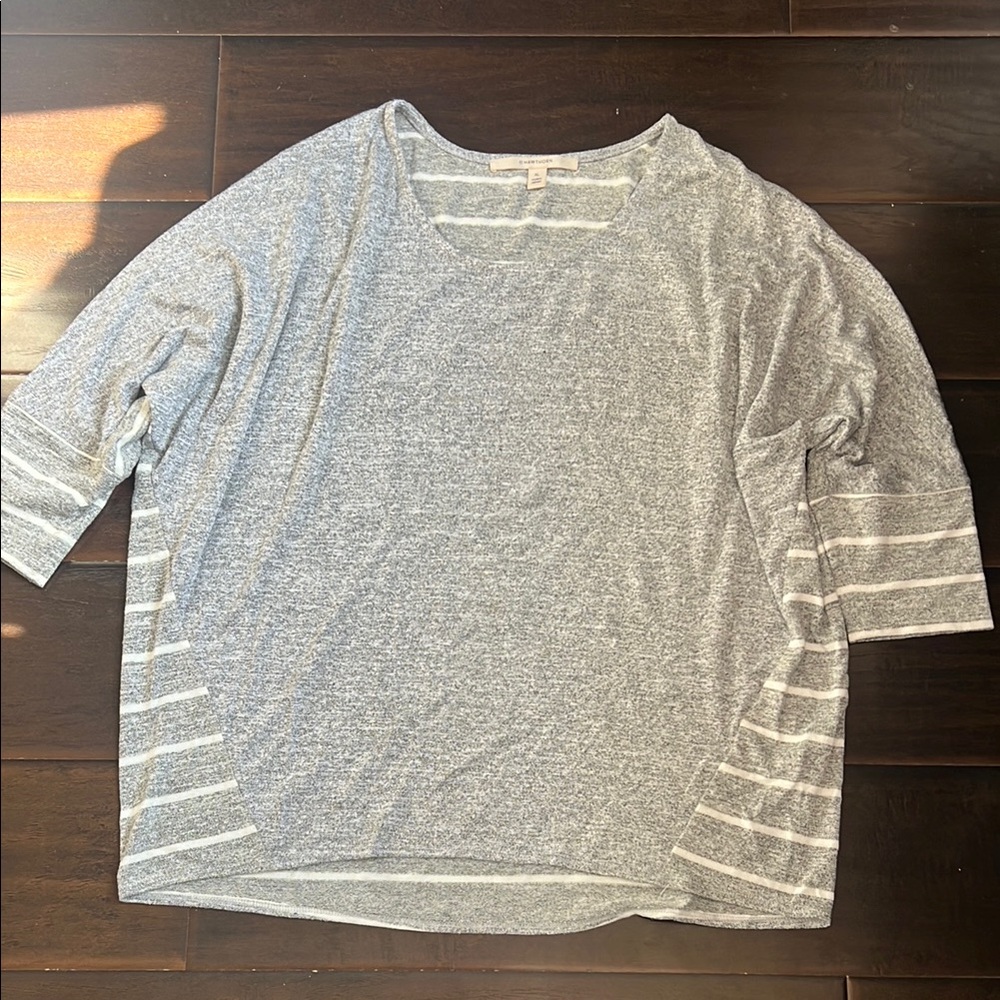 41 Hawthorn Oversized Grey Striped Sweater, size XL